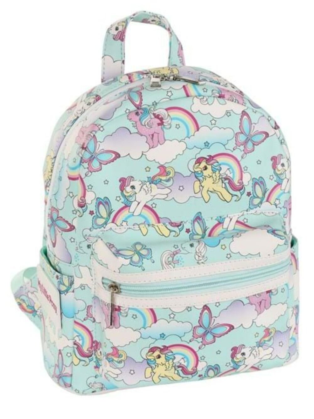My Little Pony Rainbows and Butterflies Faux Leather Mini Backpack Official NWT - Picture 2 of 13